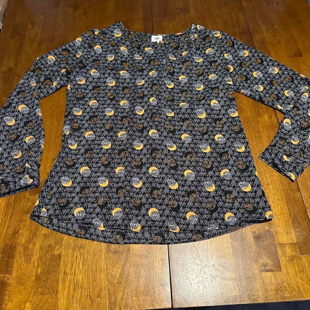 Cabi Style 3131 Limited Edition Eclipse Moon Long Sleeve Blouse Snap Button Sz S